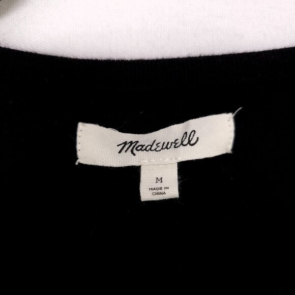 Madewell Bodysuit Size Medium Black Ribbed Long Sleeve Full-Coverage Layering - Picture 9 of 11